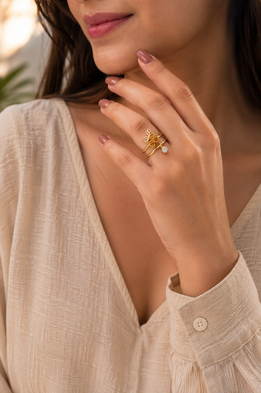 Anti Tarnish Rings Adjustable Trendy Ring for Teen Girls 1 Anti Tarnish Rings Adjustable Trendy Ring for Teen Girls