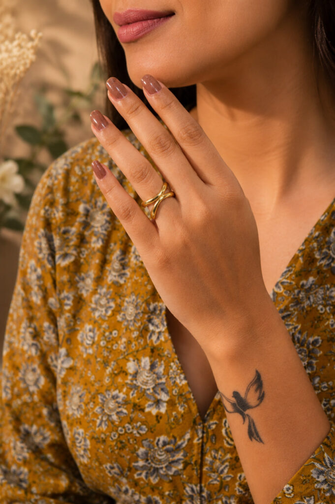 Anti Tarnish Rings Gold Plated Finger Ring for Women