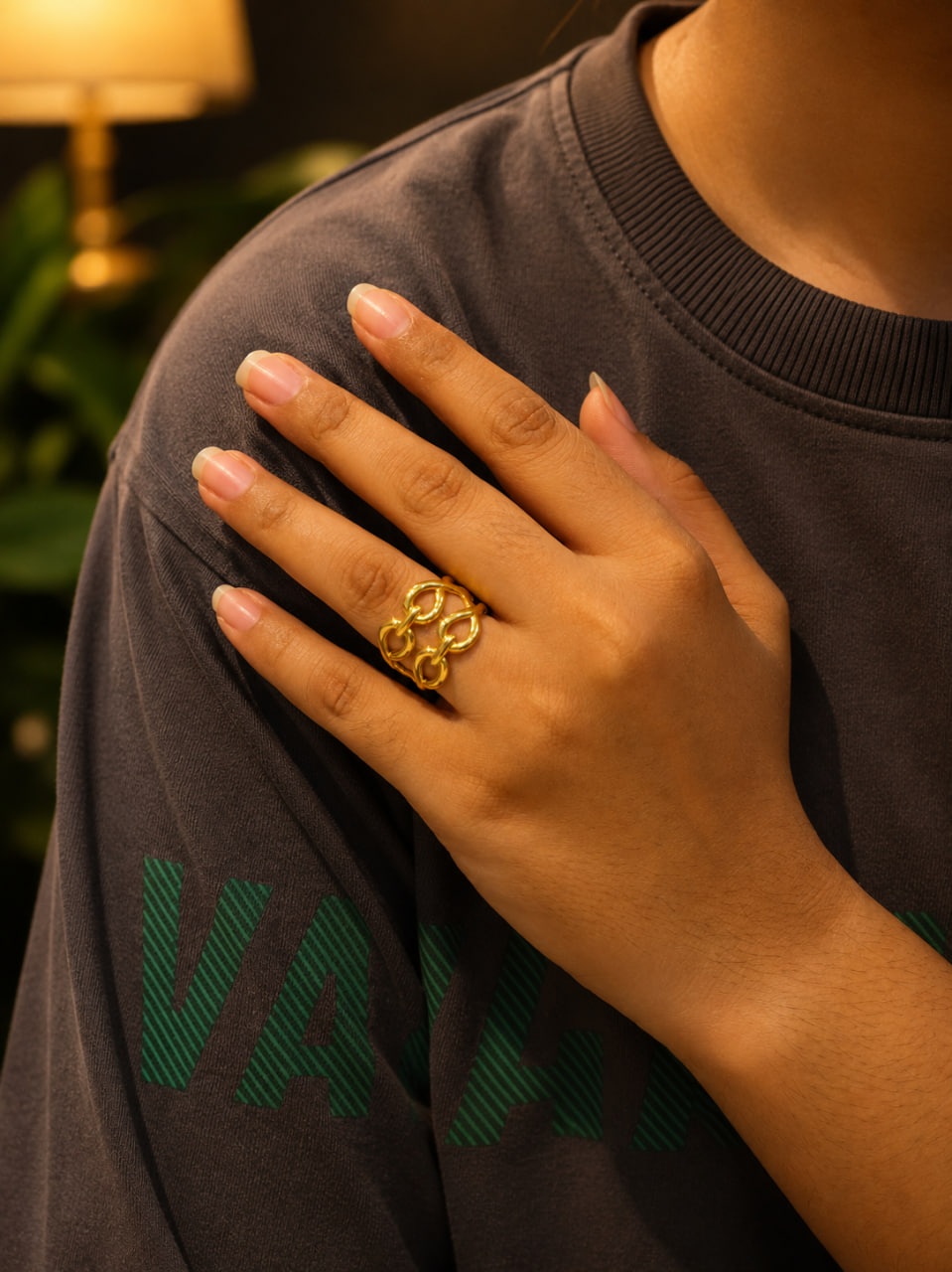 Anti Tarnish Rings Royal Looking Ring with Gold Plated Shine 1 Anti Tarnish Rings Royal Looking Ring with Gold Plated Shine