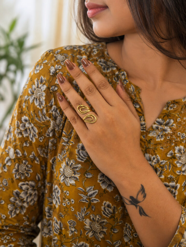 Anti Tarnish Rings Adjustable Gold Plated Ring with Luxury Appearance
