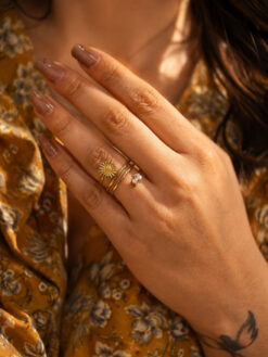 Anti Tarnish Rings Gold Plated Office Wear Ring
