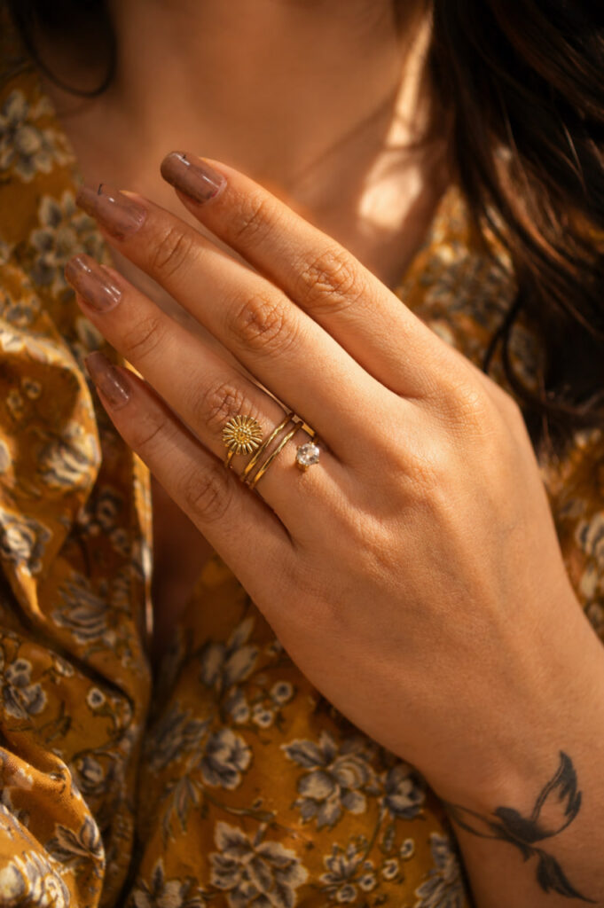 Anti Tarnish Rings Gold Plated Office Wear Ring