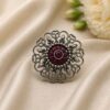 Beautiful Flower Ring elegant floral brass jewelry for women