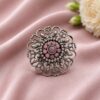 Beautiful Flower Ring elegant floral brass jewelry for women