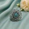 Beautiful Flower Ring elegant floral brass jewelry for women