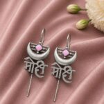 Oxidized Silver Earcuff – Traditional Ear Jewelry for Elegant Looks - ''BabyPink''