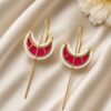 Gold Plated Half Moon Earcuff – Elegant Jewelry for Modern Looks 18 Gold Plated Half moon Earcuff elegant golden brass ear jewelry for women