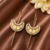 Gold Plated Half Moon Earcuff – Elegant Jewelry for Modern Looks 19 Gold Plated Half moon Earcuff elegant golden brass ear jewelry for women