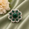 Vintage Flower Ring Adjustable Oxidized Floral Ring for Women 16 Vintage Flower Ring with oxidized silver finish for women