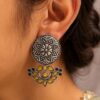 Oxidized Silver Flower Earring with elegant floral design for women