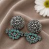 Oxidized Silver Flower Earring with elegant floral design for women