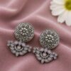Oxidized Silver Flower Earring with elegant floral design for women