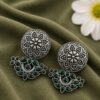Oxidized Silver Flower Earring with elegant floral design for women