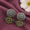 Oxidized Silver Flower Earring with elegant floral design for women