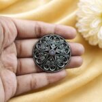 Bulk 54 Elegant Floral Hair Accessories Oxidized Silver Hair Jewelry for Traditional Wear - ''BabyPink''