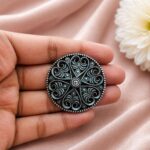 Bulk 56 Elegant Floral Hair Accessories Oxidized Silver Hair Jewelry for Traditional Wear - "White"