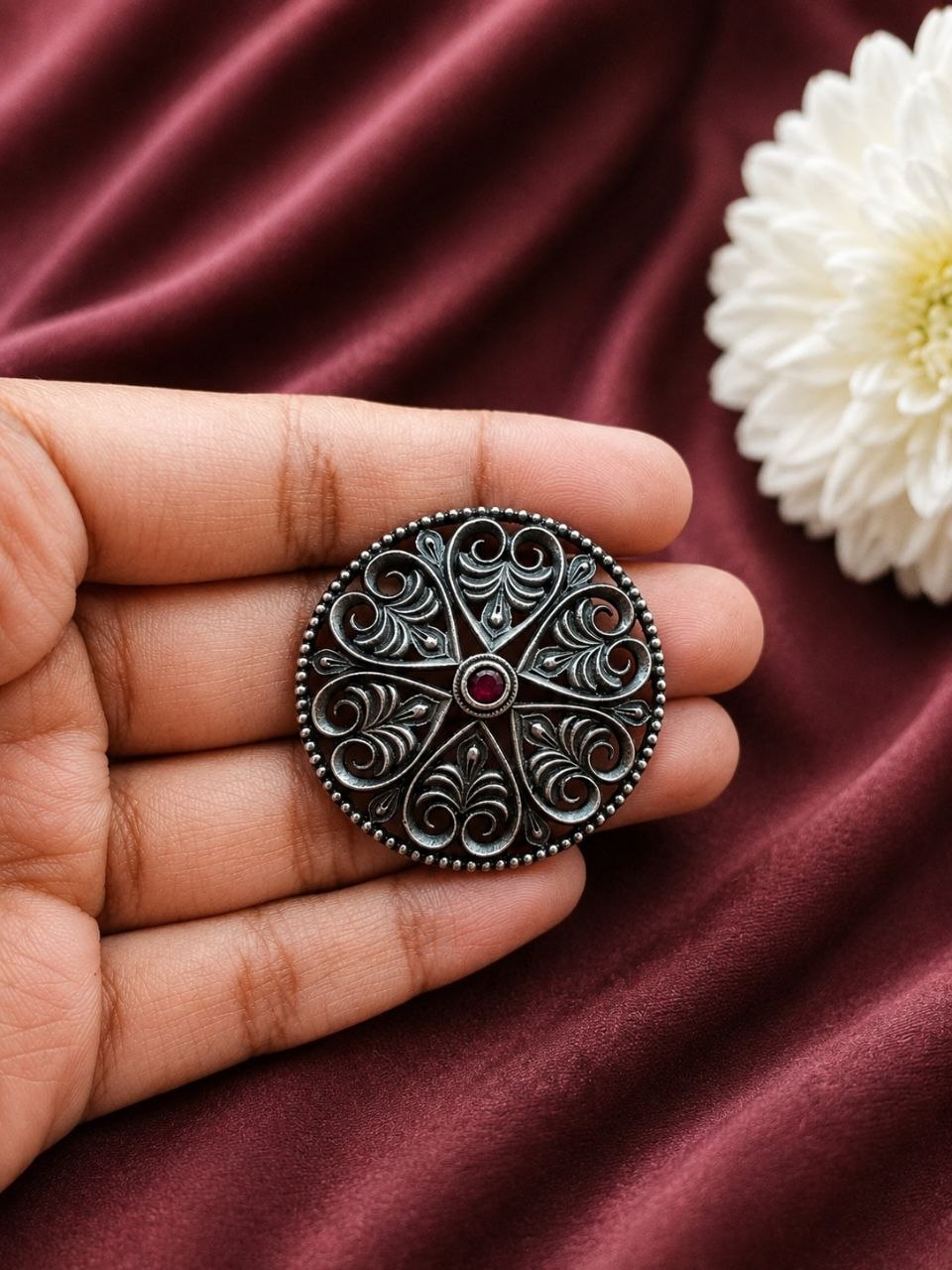 Elegant Floral Hair Accessories Oxidized Silver Hair Jewelry for Traditional Wear 8 Elegant Floral Hair Accessories with oxidized silver finish for women