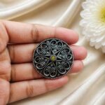 Bulk 60 Elegant Floral Hair Accessories Oxidized Silver Hair Jewelry for Traditional Wear - "Yellow"