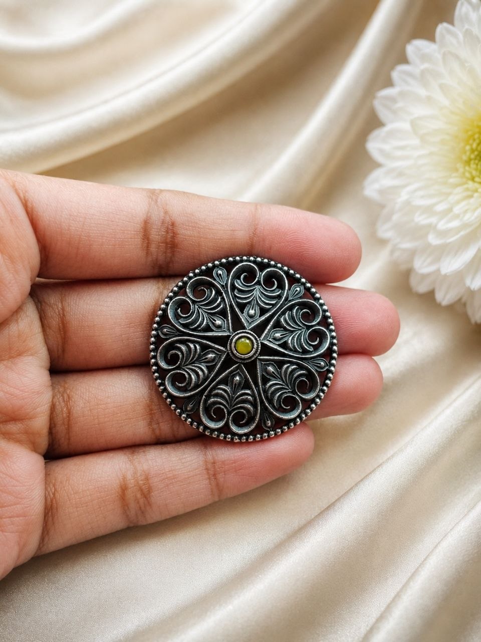 Elegant Floral Hair Accessories Oxidized Silver Hair Jewelry for Traditional Wear 9 Elegant Floral Hair Accessories with oxidized silver finish for women