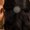 Elegant Floral Hair Accessories with oxidized silver finish for women