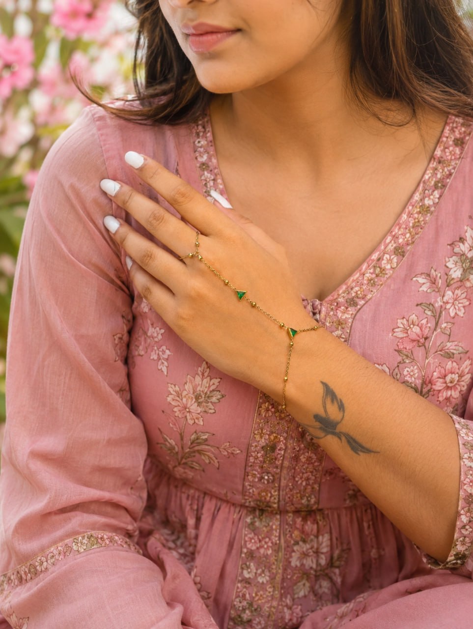 Anti Tarnish Hathphool Premium Gold Plated Hand Harness for Women 1 Anti Tarnish Hathphool with premium gold-plated finish for women