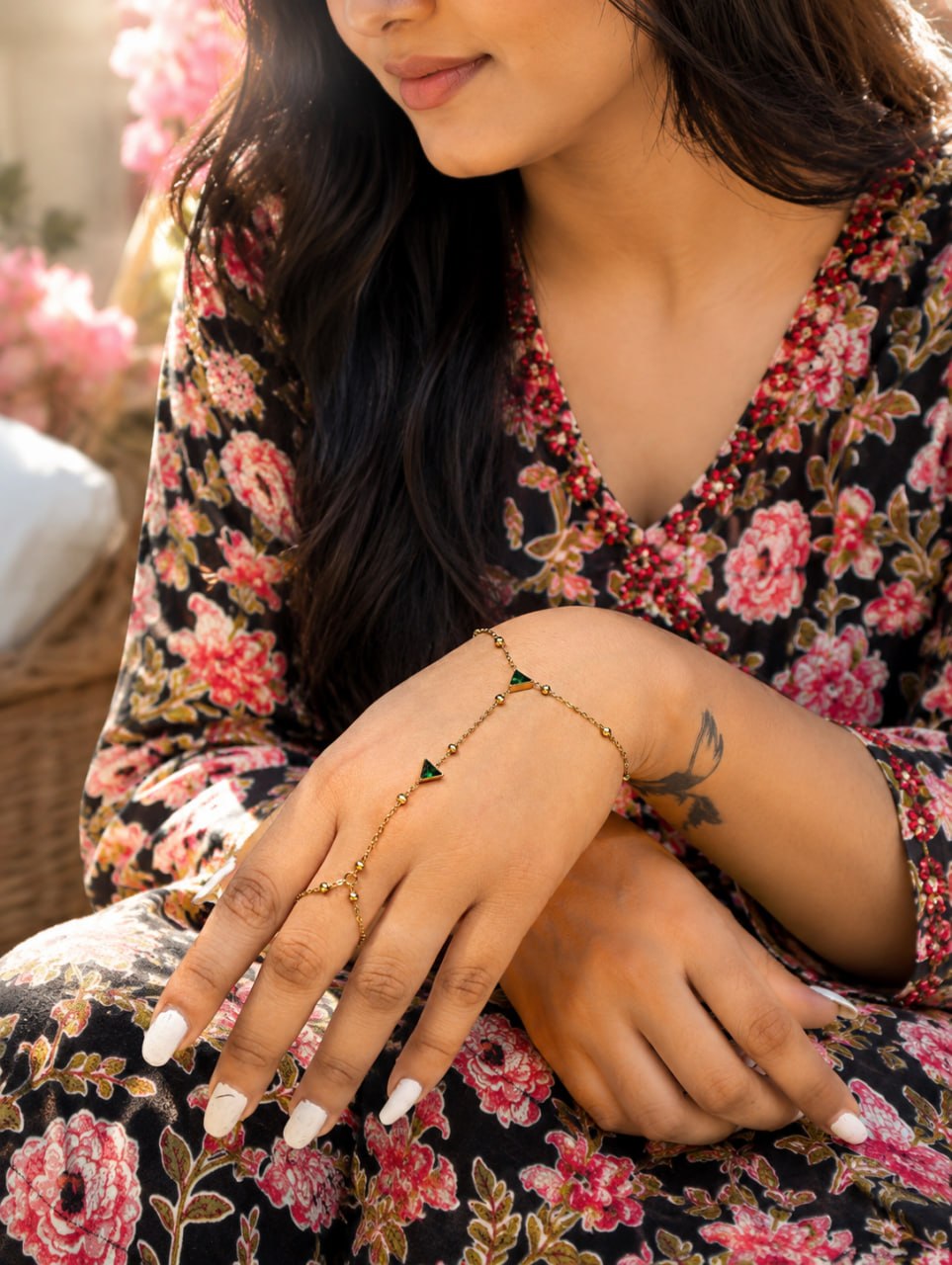 Anti Tarnish Hathphool Premium Gold Plated Hand Harness for Women 2 Anti Tarnish Hathphool with premium gold-plated finish for women