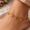Anti Tarnish Designer Anklet Premium Gold Plated Adjustable Anklet for Women 5 Anti Tarnish Designer Anklet with premium gold-plated finish for women