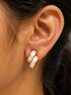 Anti Tarnish Stud Earring with premium gold-plated finish for women