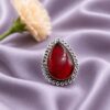 Oxidized Drop Ring Adjustable Silver Finish Ring for Women 10 Oxidized Drop Ring with elegant silver finish for women