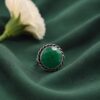Adjustable Round Ring Oxidized Silver Adjustable Ring for Women 11 Adjustable Round Ring with oxidized silver finish for women