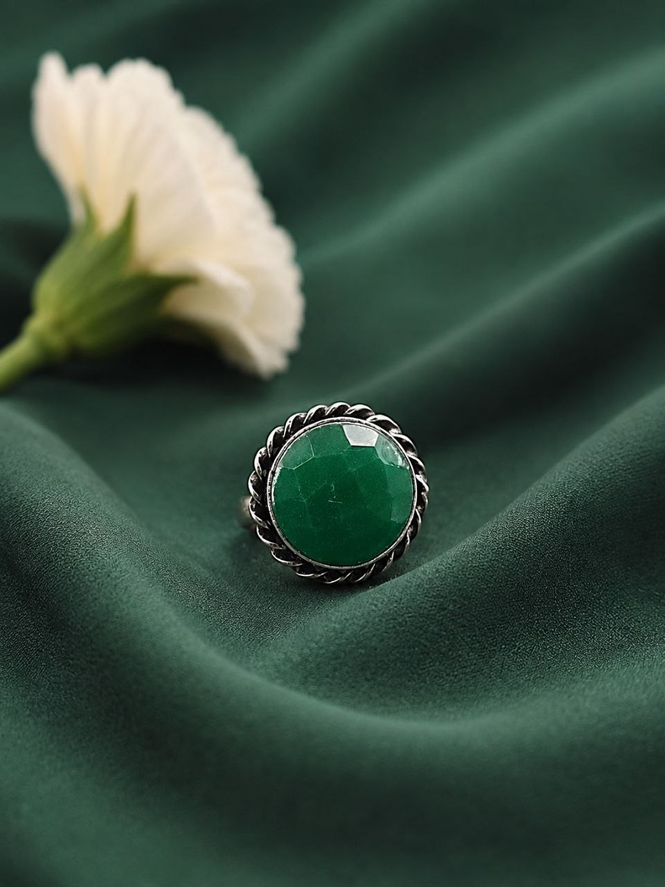 Adjustable Round Ring Oxidized Silver Adjustable Ring for Women 5 Adjustable Round Ring with oxidized silver finish for women