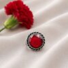 Adjustable Round Ring Oxidized Silver Adjustable Ring for Women 12 Adjustable Round Ring with oxidized silver finish for women