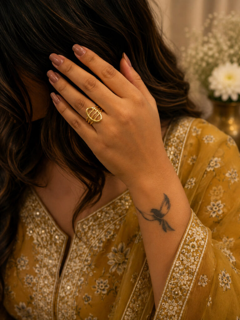 Anti Tarnish Rings Gold Plated Designer Anniversary Ring
