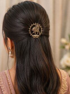Silver Elephant Hair Accessories with oxidized silver finish for women