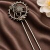 Silver Elephant Hair Accessories with oxidized silver finish for women