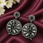 Unique Parrot Earring Traditional Oxidized Earrings for Special Occasion - "Black"