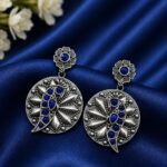 Unique Parrot Earring Traditional Oxidized Earrings for Special Occasion - Blue