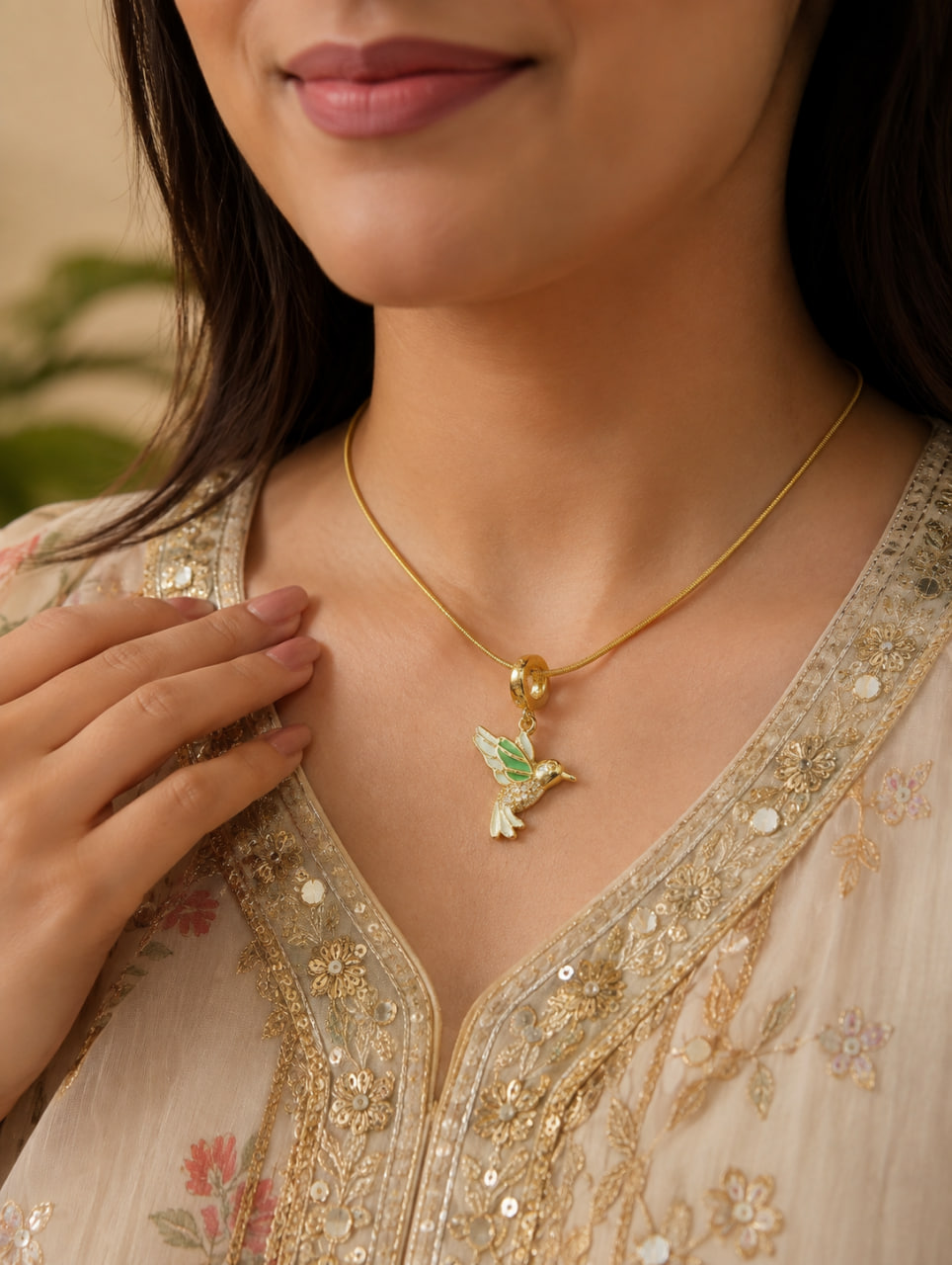 Anti Tarnish Parrot Necklace Premium Gold Plated Necklace for Women 2 Anti Tarnish Parrot Necklace with premium gold-plated finish for women