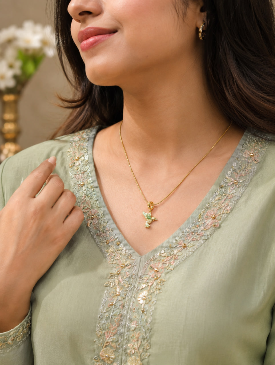 Anti Tarnish Parrot Necklace Premium Gold Plated Necklace for Women 1 Anti Tarnish Parrot Necklace with premium gold-plated finish for women