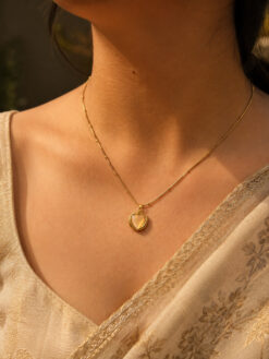 Anti Tarnish Heart Necklace with premium gold-plated finish for women