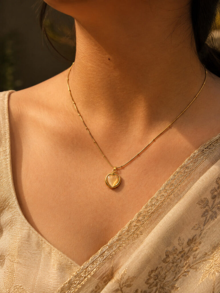 Anti Tarnish Heart Necklace Premium Gold Plated Necklace for Beautiful Design