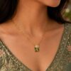 Anti Tarnish Leaf Necklace with premium gold-plated finish for women