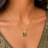 Anti Tarnish Leaf Necklace with premium gold-plated finish for women