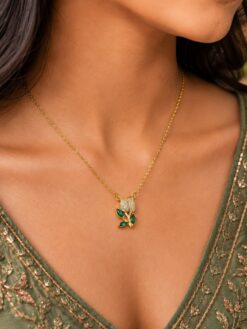 Anti Tarnish Leaf Necklace with premium gold-plated finish for women