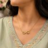 Anti Tarnish Snake Pendant with premium gold-plated finish for women