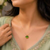 Anti Tarnish Round Necklace with premium gold-plated finish for women