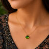 Anti Tarnish Round Necklace with premium gold-plated finish for women