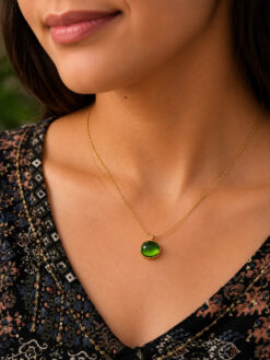 Anti Tarnish Round Necklace with premium gold-plated finish for women