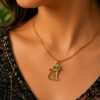 Anti Tarnish Cat Necklace with premium gold-plated finish for women