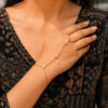 Anti Tarnish Star Hathphool with premium gold-plated finish for women